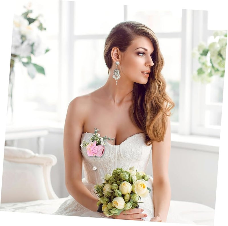 Realistic White Flower Corsage Brooch For Bride Bridesmaid Wedding Prom Party - Image 4